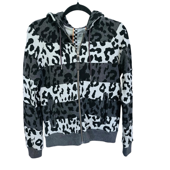 L.A.M.B. Gwen Stefani Vintage Y2K 2008 Cheetah Print Full Zip Hoodie Size Large - Picture 1 of 6